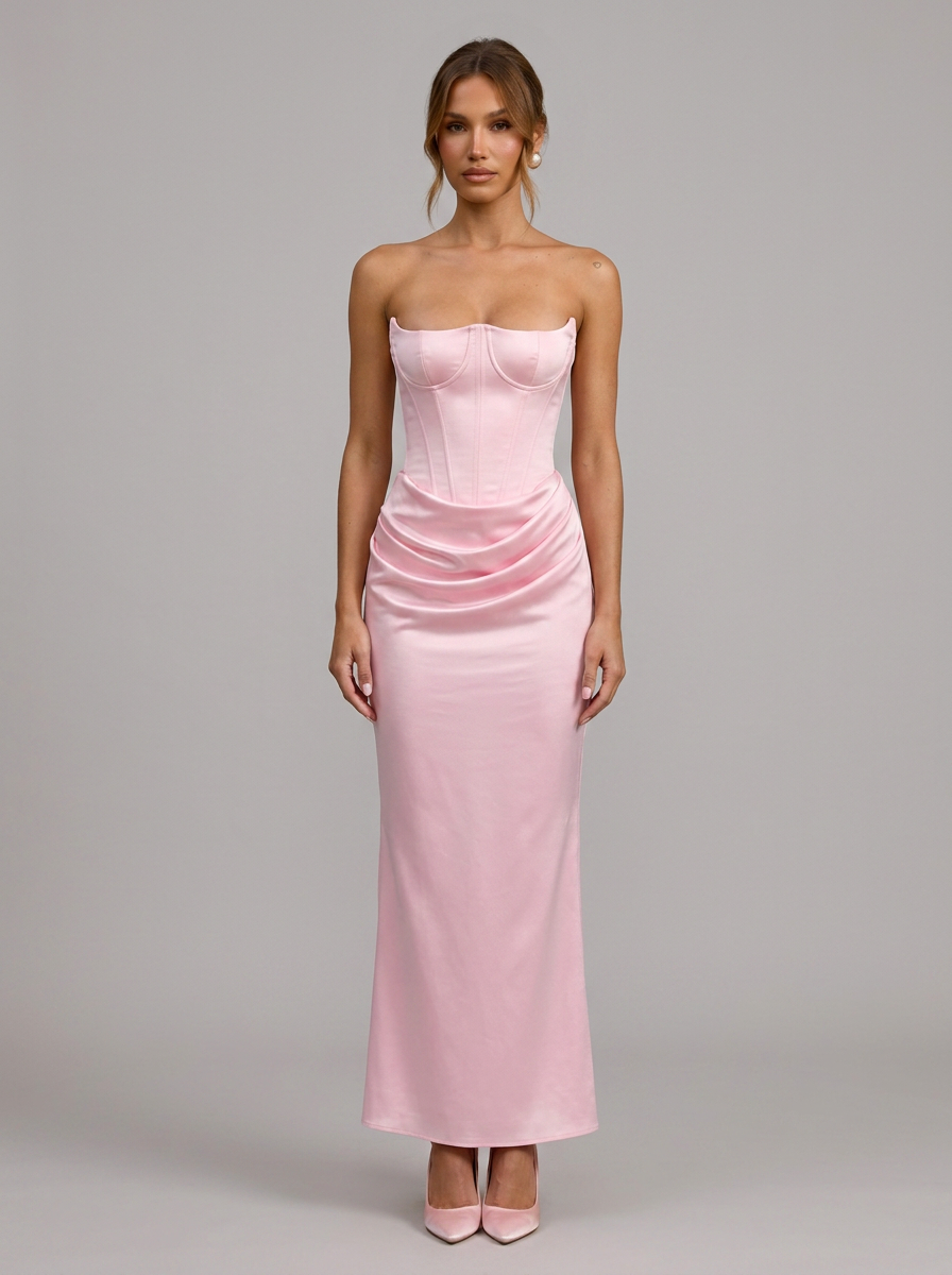 Velia Lexia Maxi Dress in Pink - front view