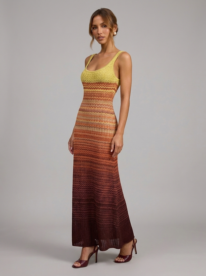 Velia Brunella Knit Dress in Sunset - side view