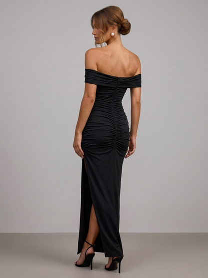 Velia Adelina Maxi Dress in Black/White - detail