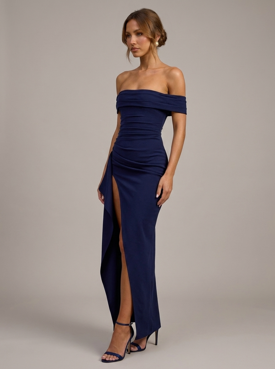 Velia Adelina Maxi Dress in Royal Blue - detail