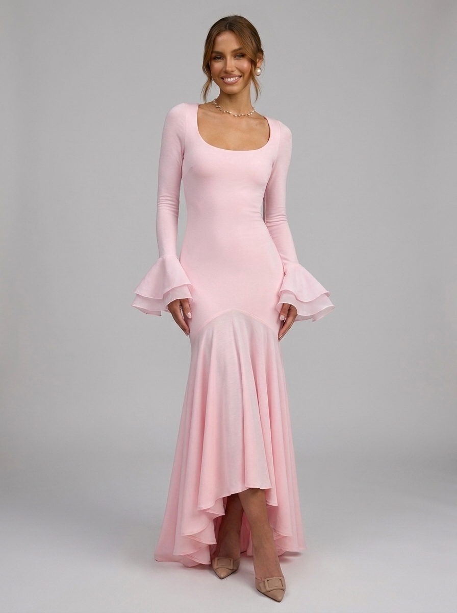 Velia Lusanna Maxi Dress in Pink - front view
