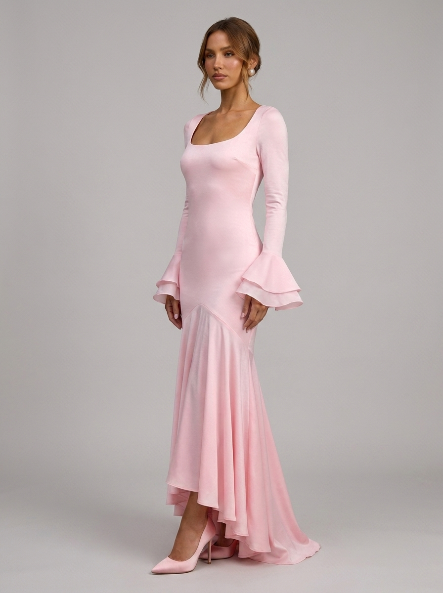 Velia Lusanna Maxi Dress in Pink - side view
