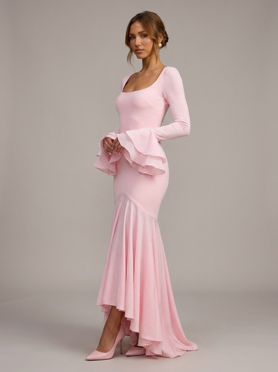 Velia Lusanna Maxi Dress in Pink - detail