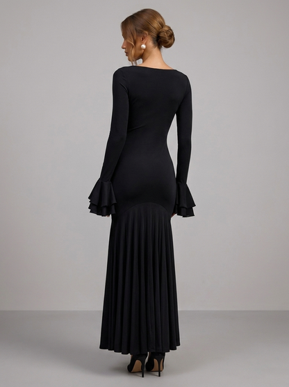 Velia Lusanna Maxi Dress in Black - detail
