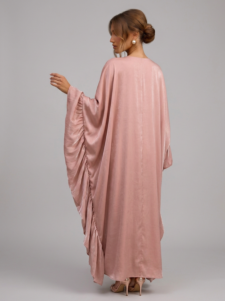 Velia Tuvana Abaya in Salmon - side view