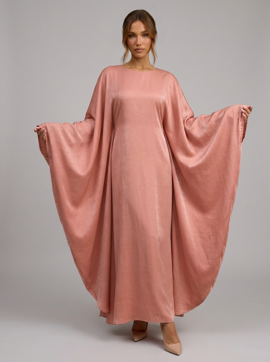 Velia Tuvana Abaya in Salmon - detail