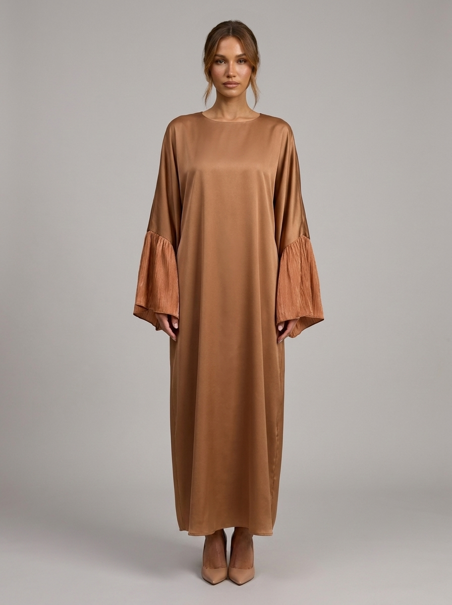 Velia Tuvana Abaya in Camel - front view