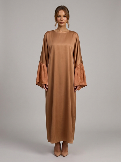 Velia Tuvana Abaya in Camel - front view