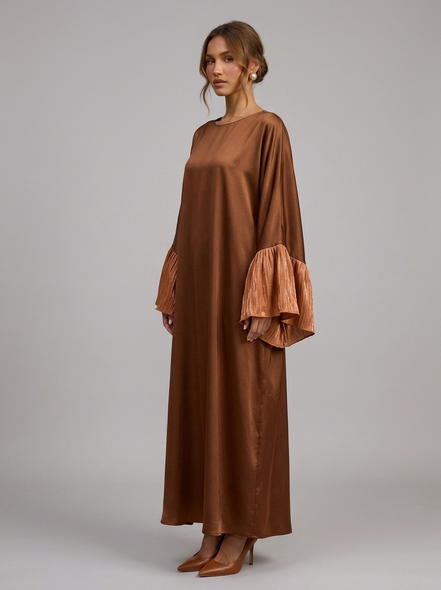 Velia Tuvana Abaya in Camel - detail