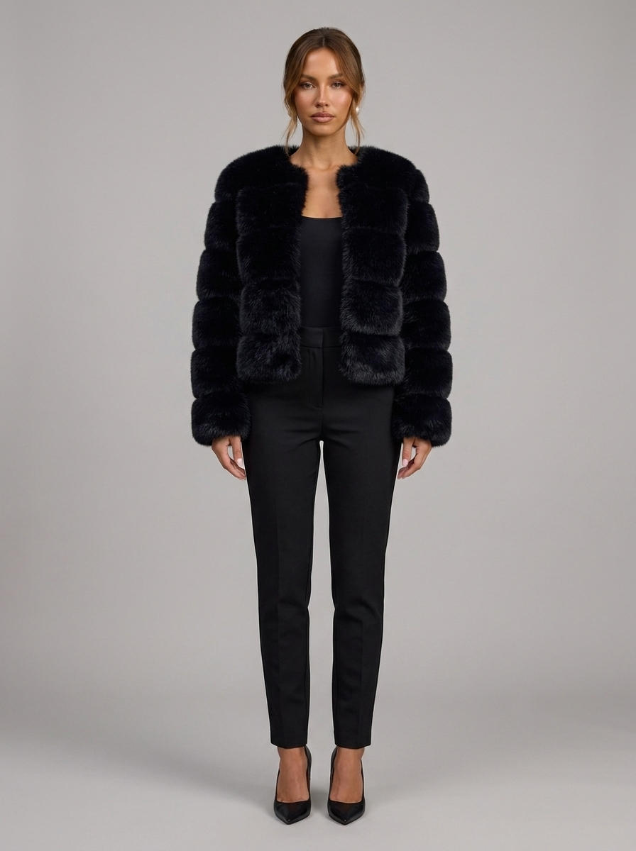 Velia Kaviena Faux Fur Jacket Black