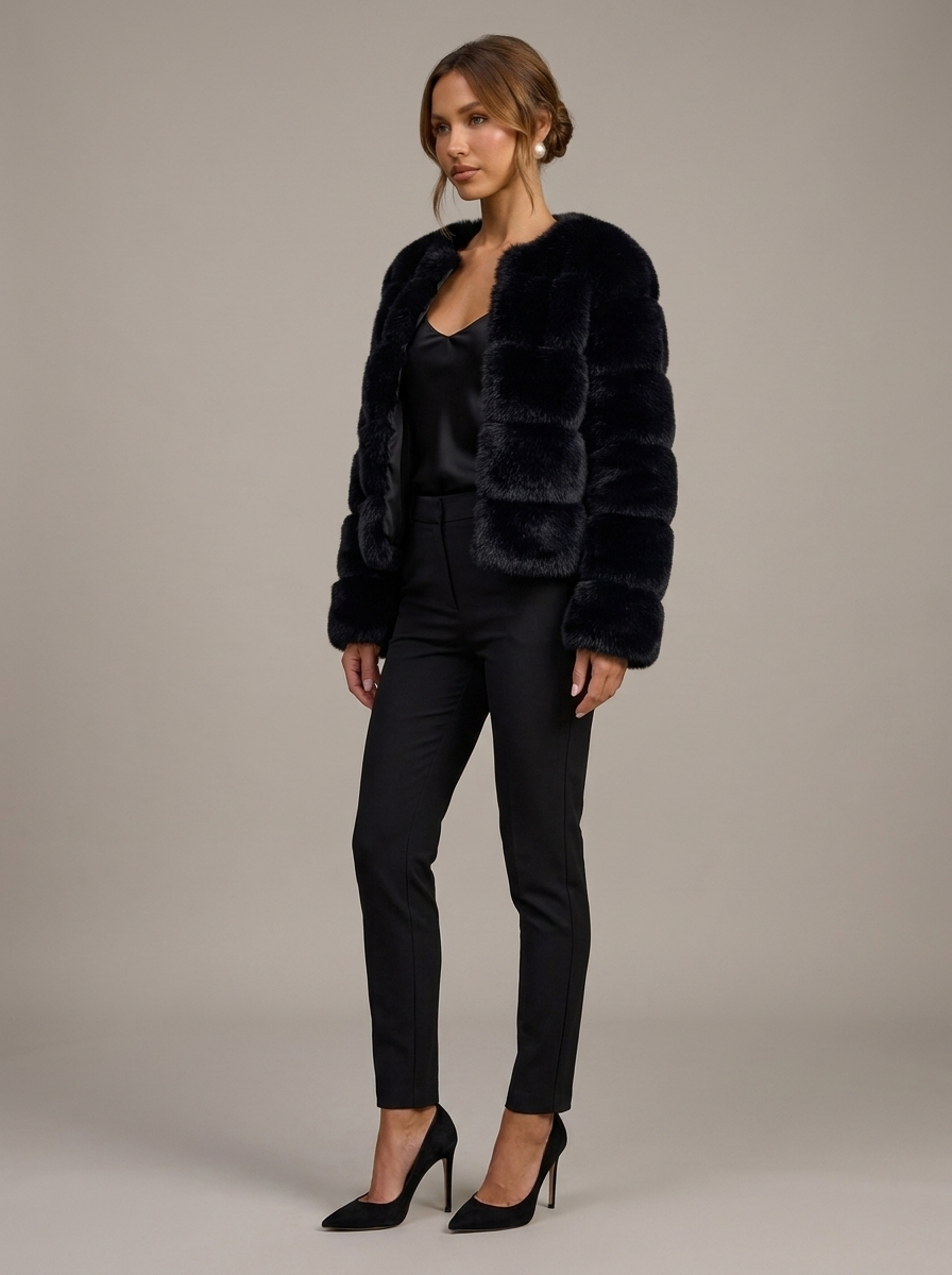 Velia Kaviena Faux Fur Jacket Black