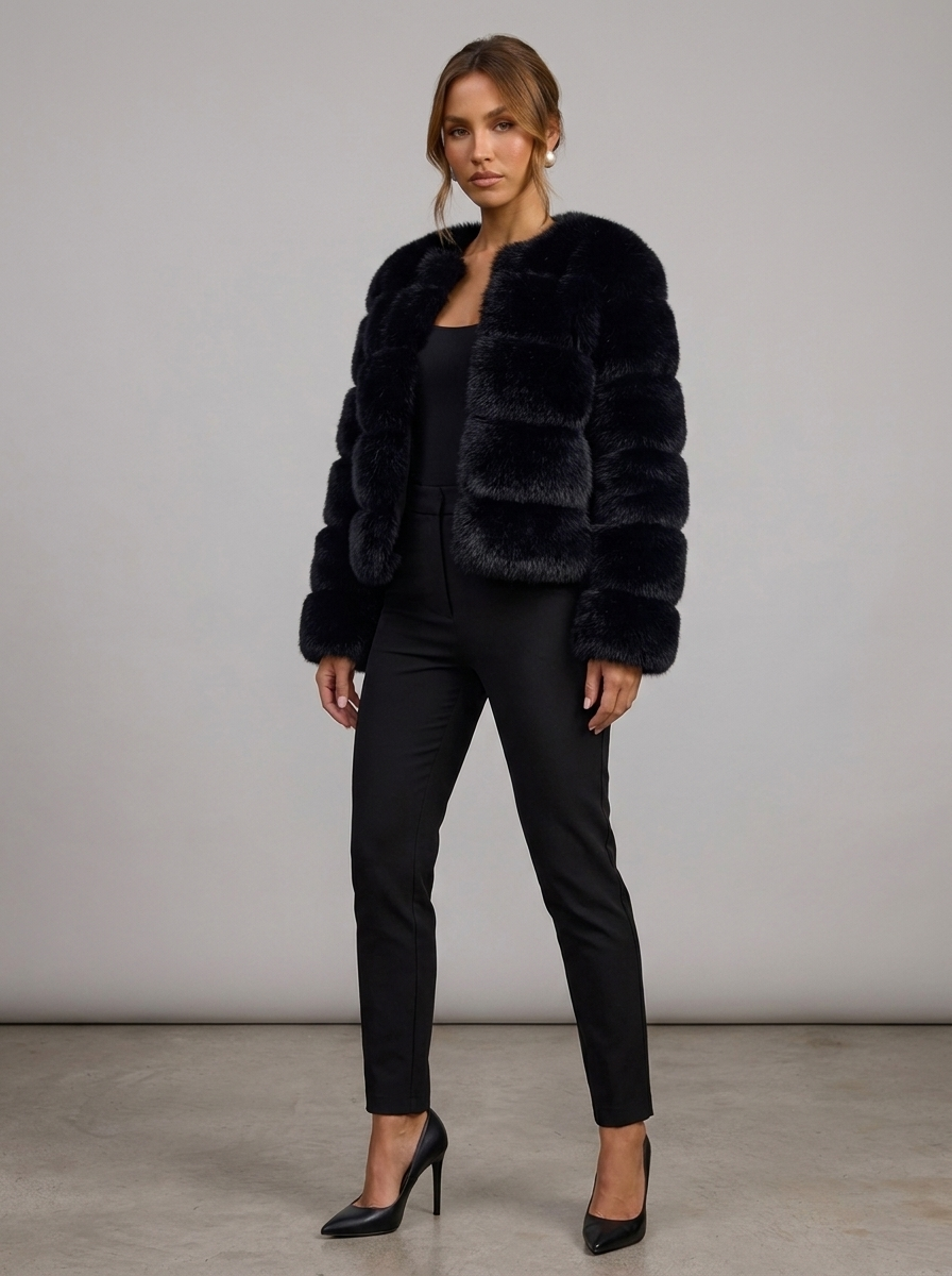 Velia Kaviena Faux Fur Jacket Black