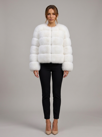 Velia Kaviena Faux Fur Jacket White