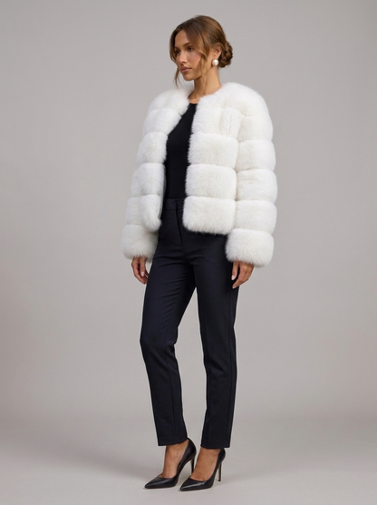 Velia Kaviena Faux Fur Jacket White