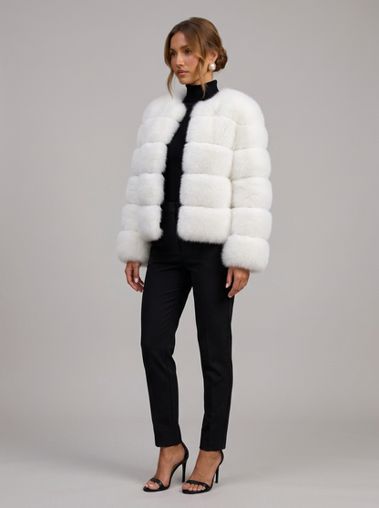 Velia Kaviena Faux Fur Jacket White