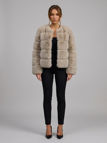 Velia Kaviena Faux Fur Jacket Beige