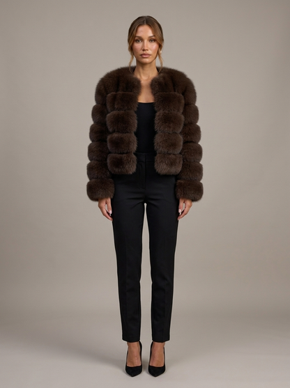 Velia Kaviena Faux Fur Jacket Brown
