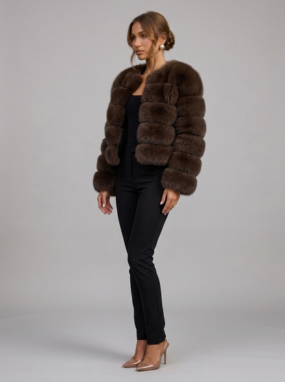 Velia Kaviena Faux Fur Jacket Brown