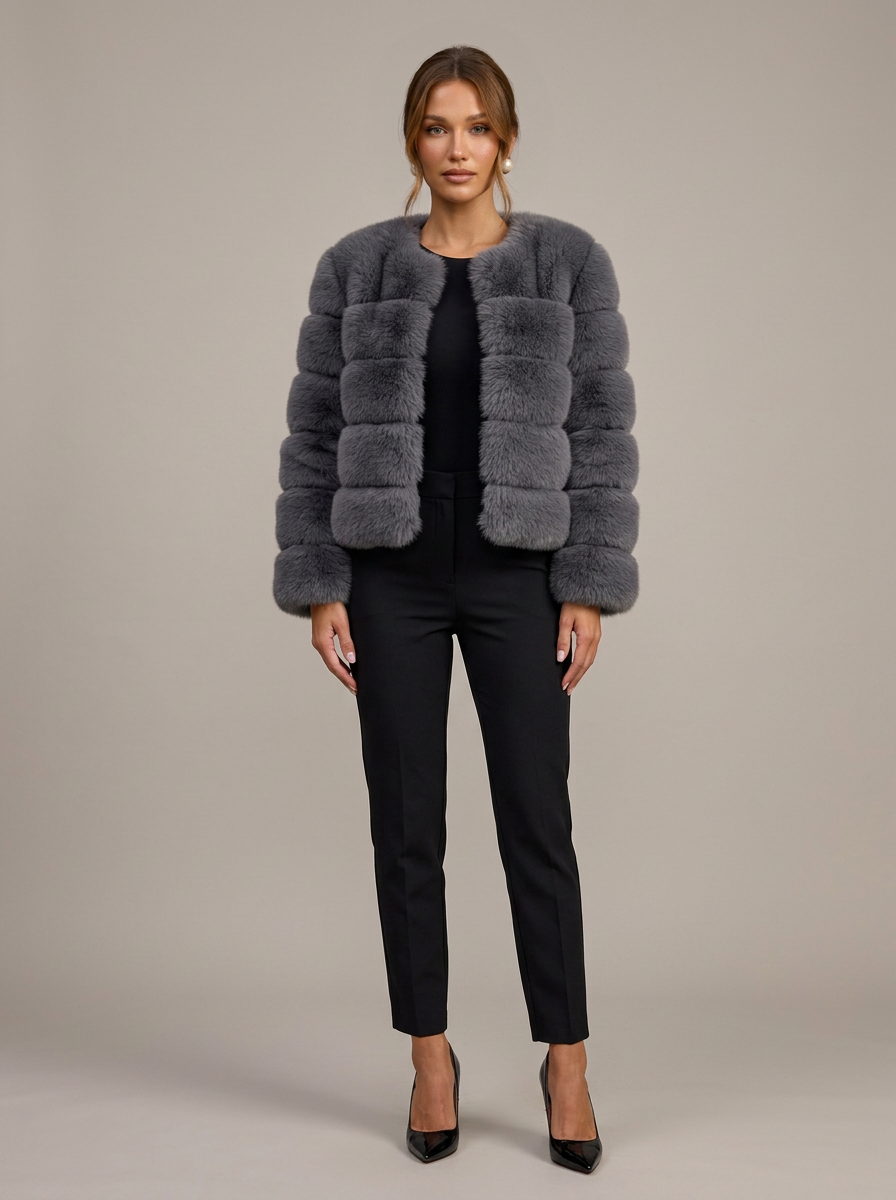 Velia Kaviena Faux Fur Jacket Grey