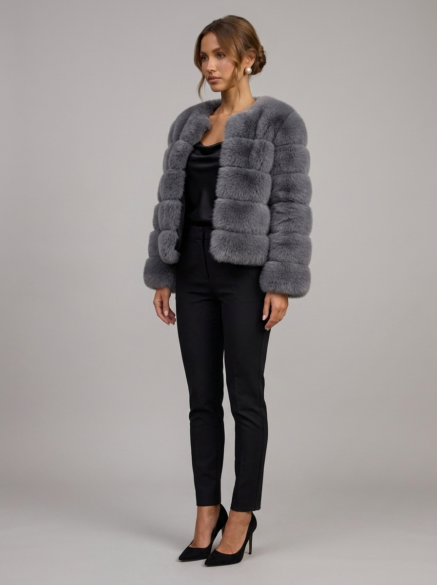 Velia Kaviena Faux Fur Jacket Grey