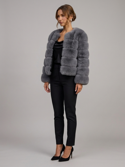 Velia Kaviena Faux Fur Jacket Grey