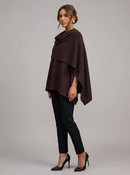 Velia Chalina Knit Poncho Brown