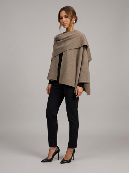 Velia Chalina Knit Poncho Beige
